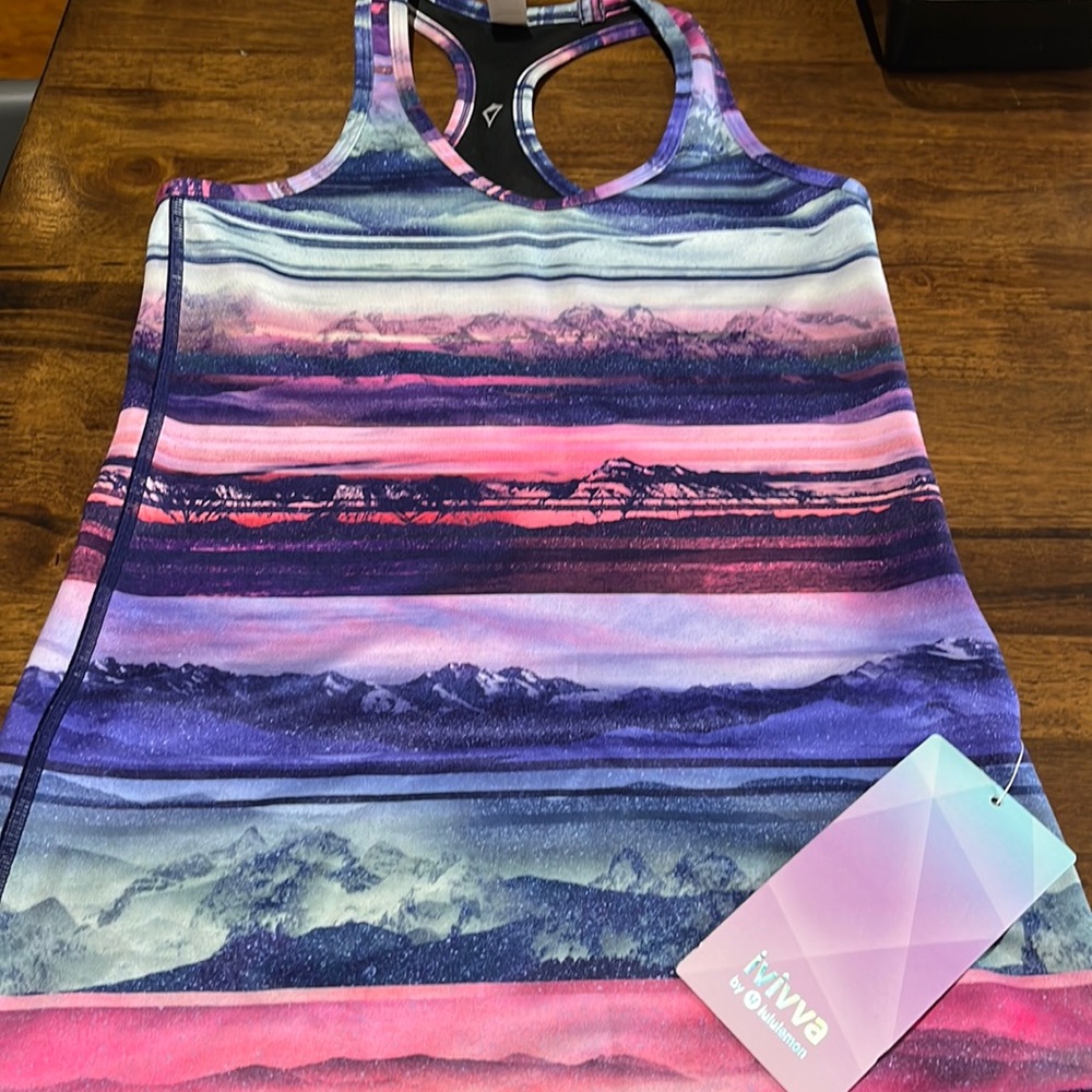 Ivivva by Lululemon- size 14 reversible keepUrCool racer back tank. BNWT